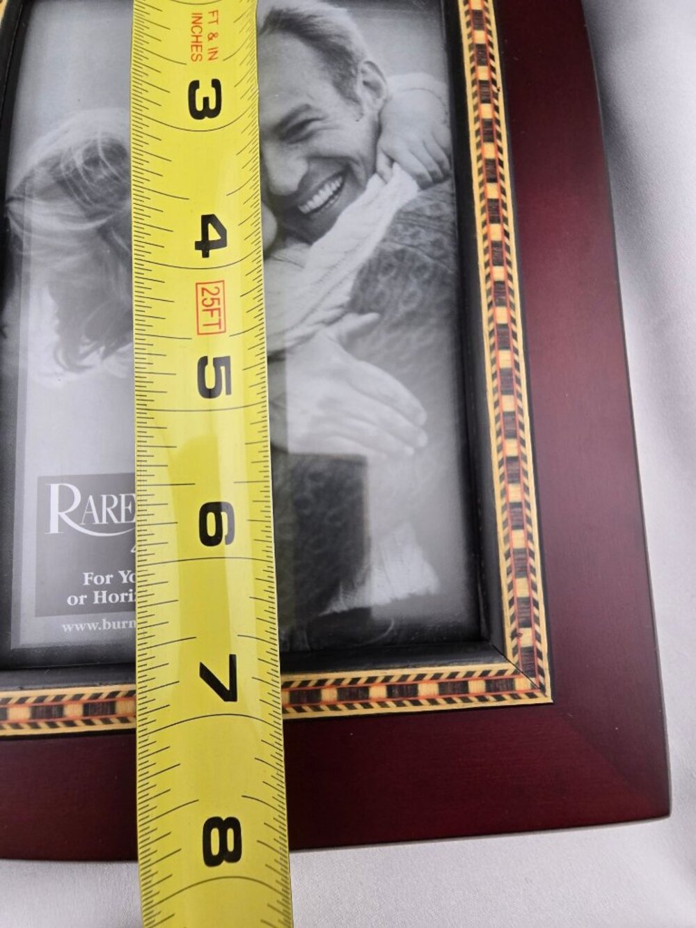 Rare Woods Burnes of Boston 4x6 Photo Frame Rich Mahogany Finish & Woven Border - Picture 9 of 11
